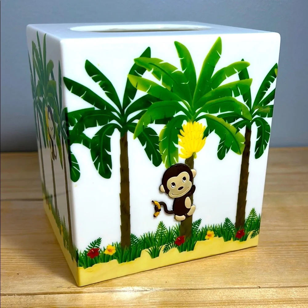 Jungle Theme Tissue Box Cover Safari Monkey